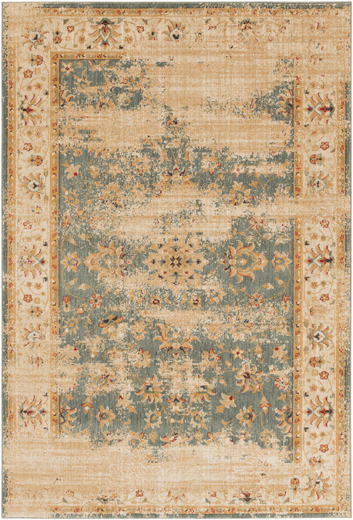 Arabesque Charcoal/Beige/Gold Area Rug