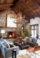 Rustic Living Room Antler Chandelier