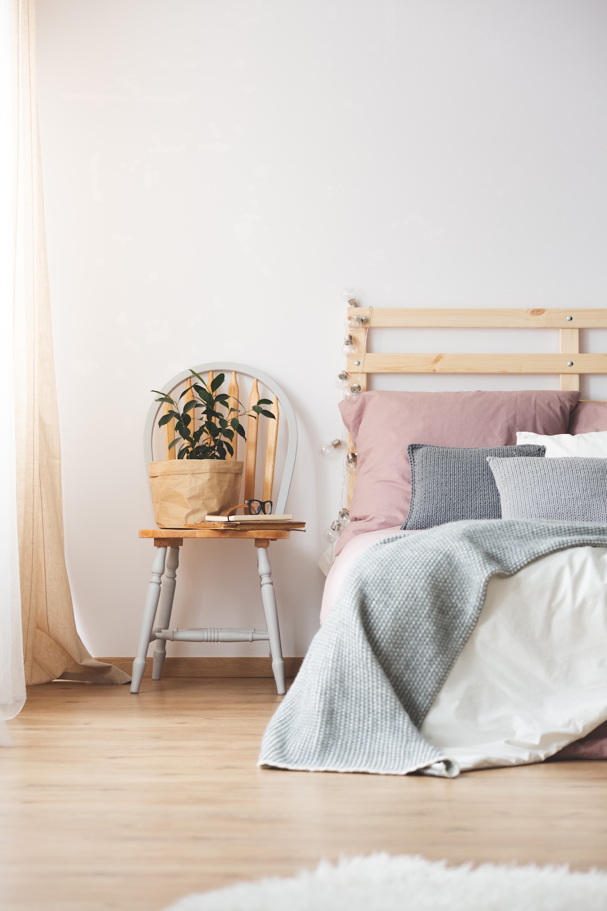 An accent chair used as a nightstand