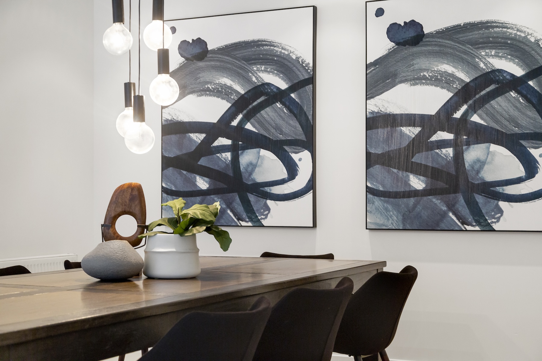 artwork in a small room