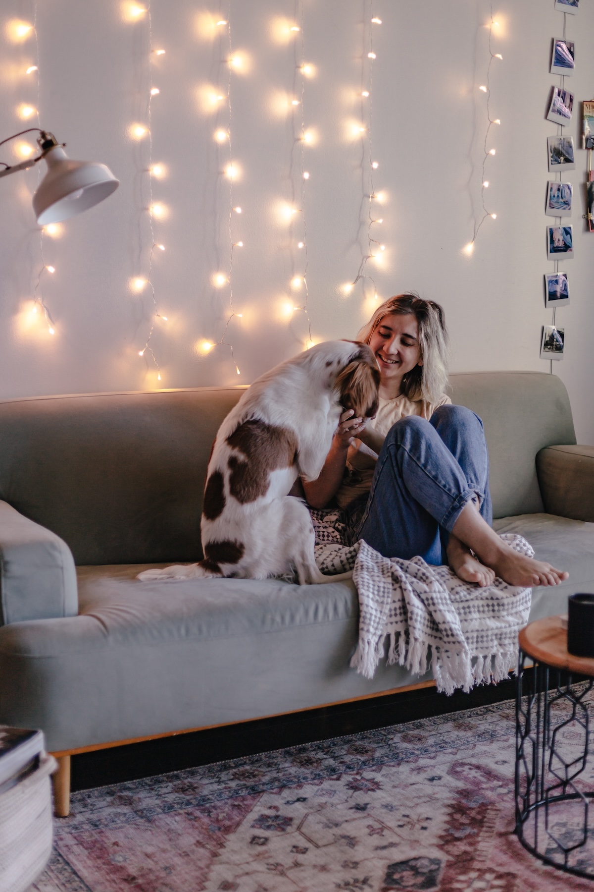 Eclectic lighting living room idea 1