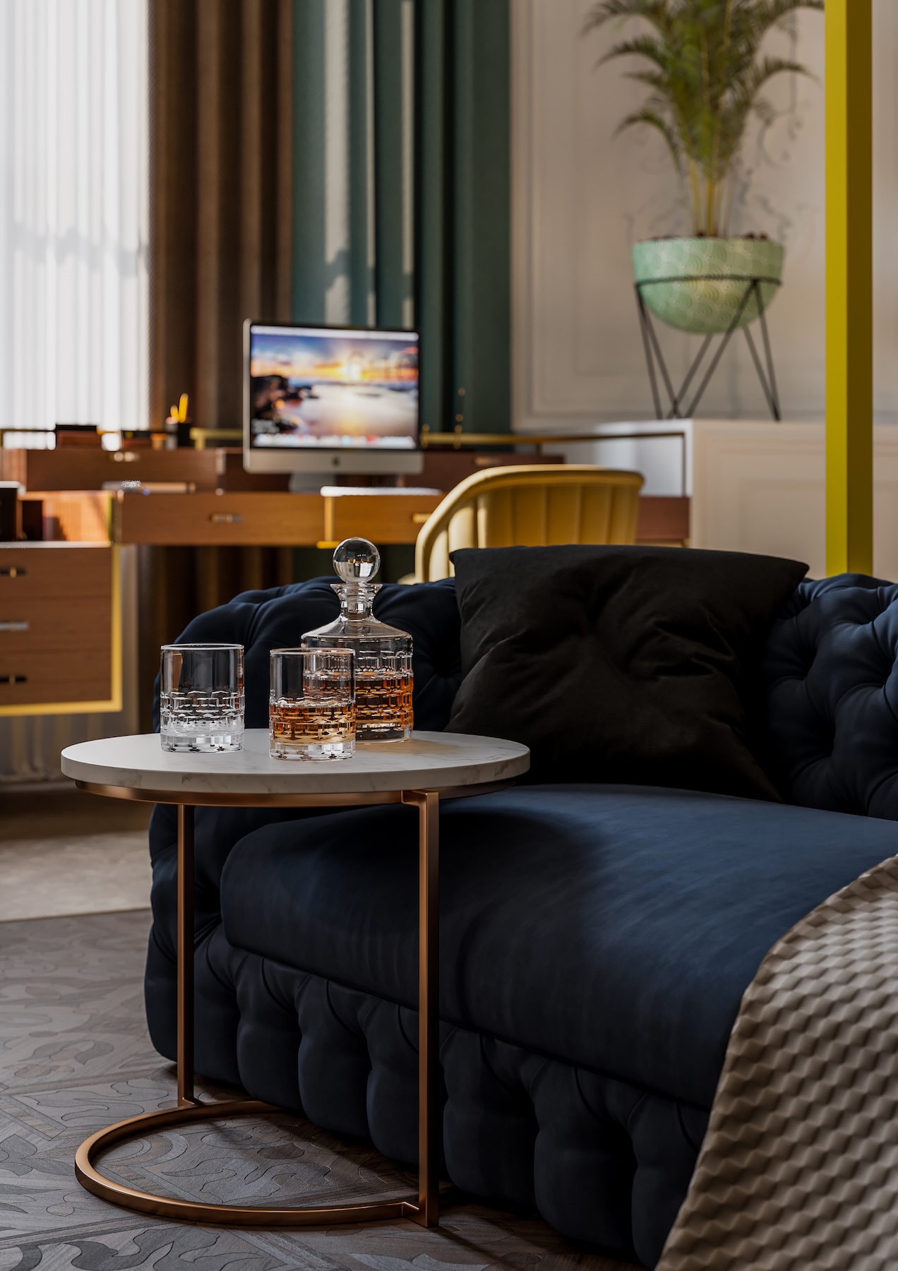 Gold living room inspiration 6