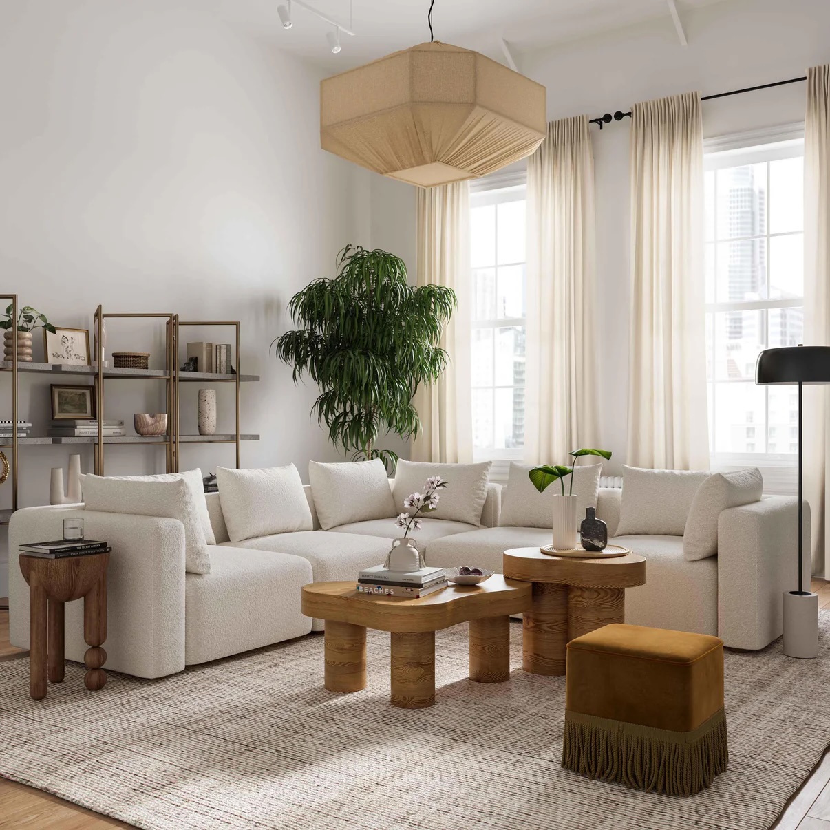 Mixed design style living room idea 7