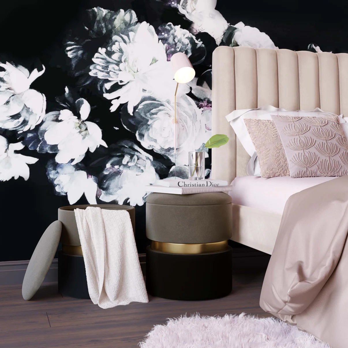 Urban modern bedroom ottoman style 2