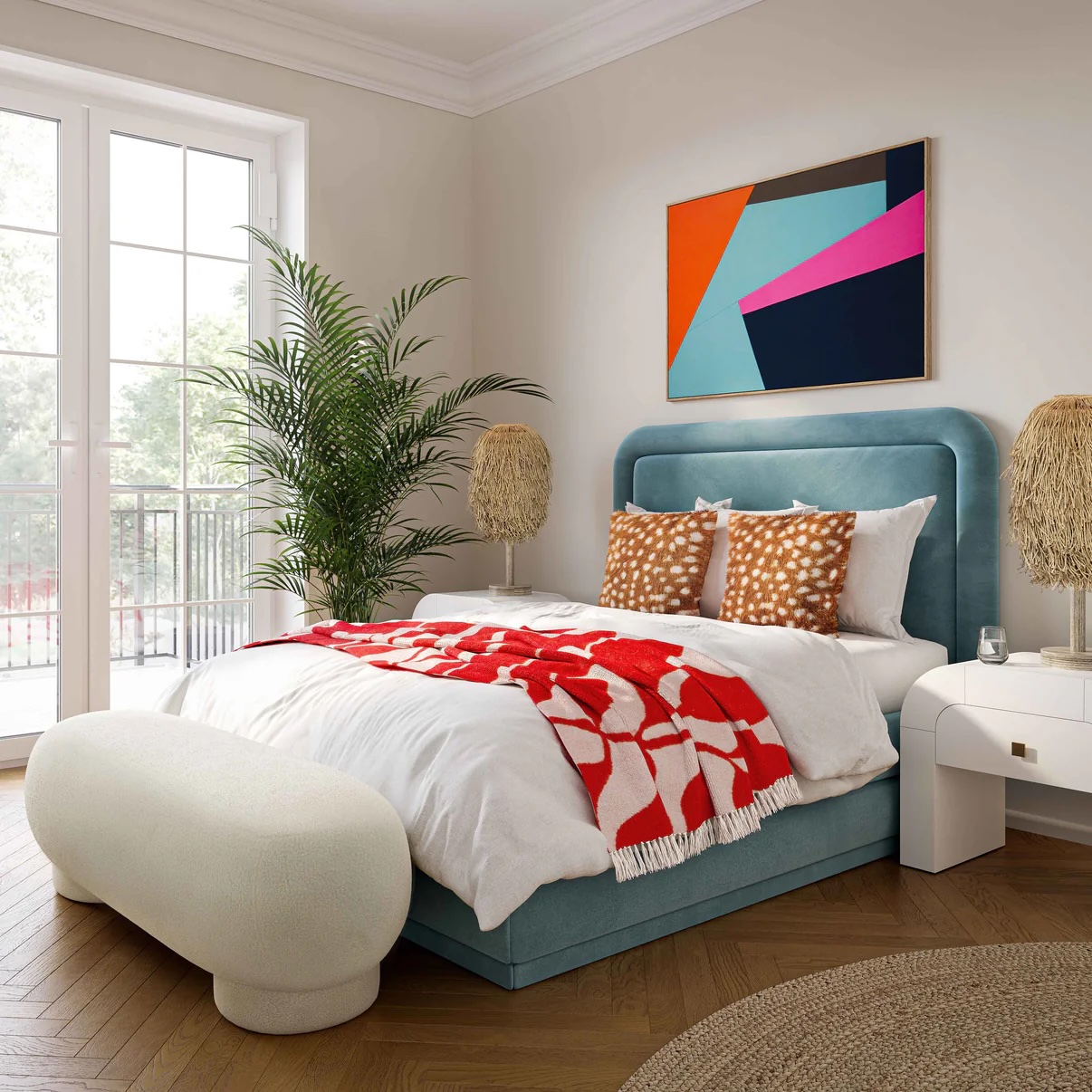 Urban modern bedroom ottoman style 6