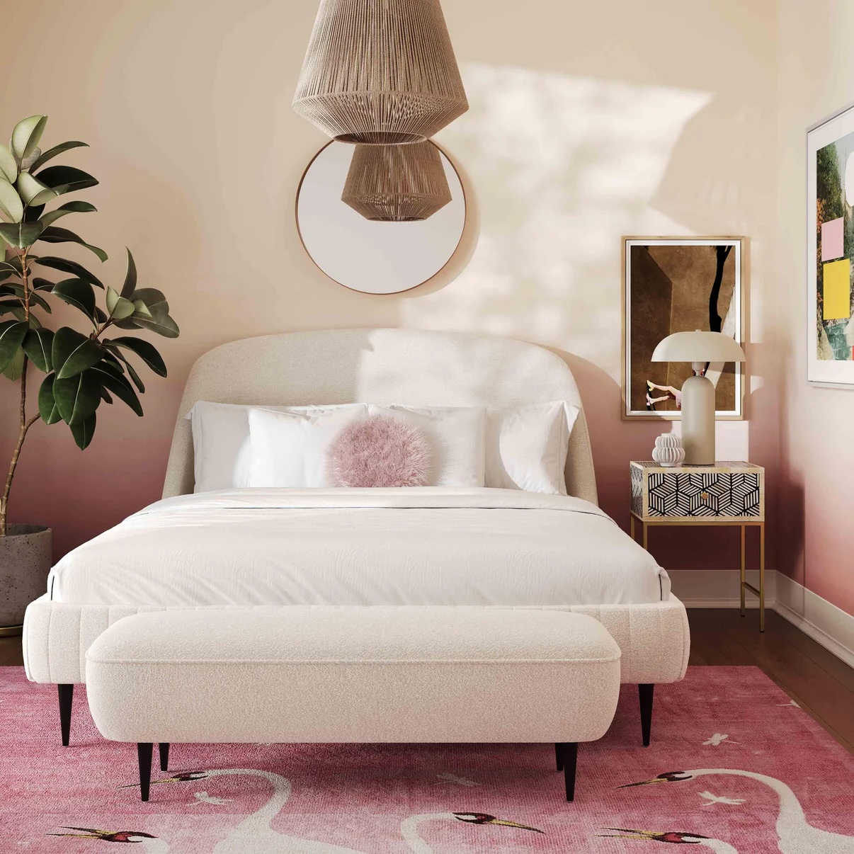 Urban modern bedroom rug style 4