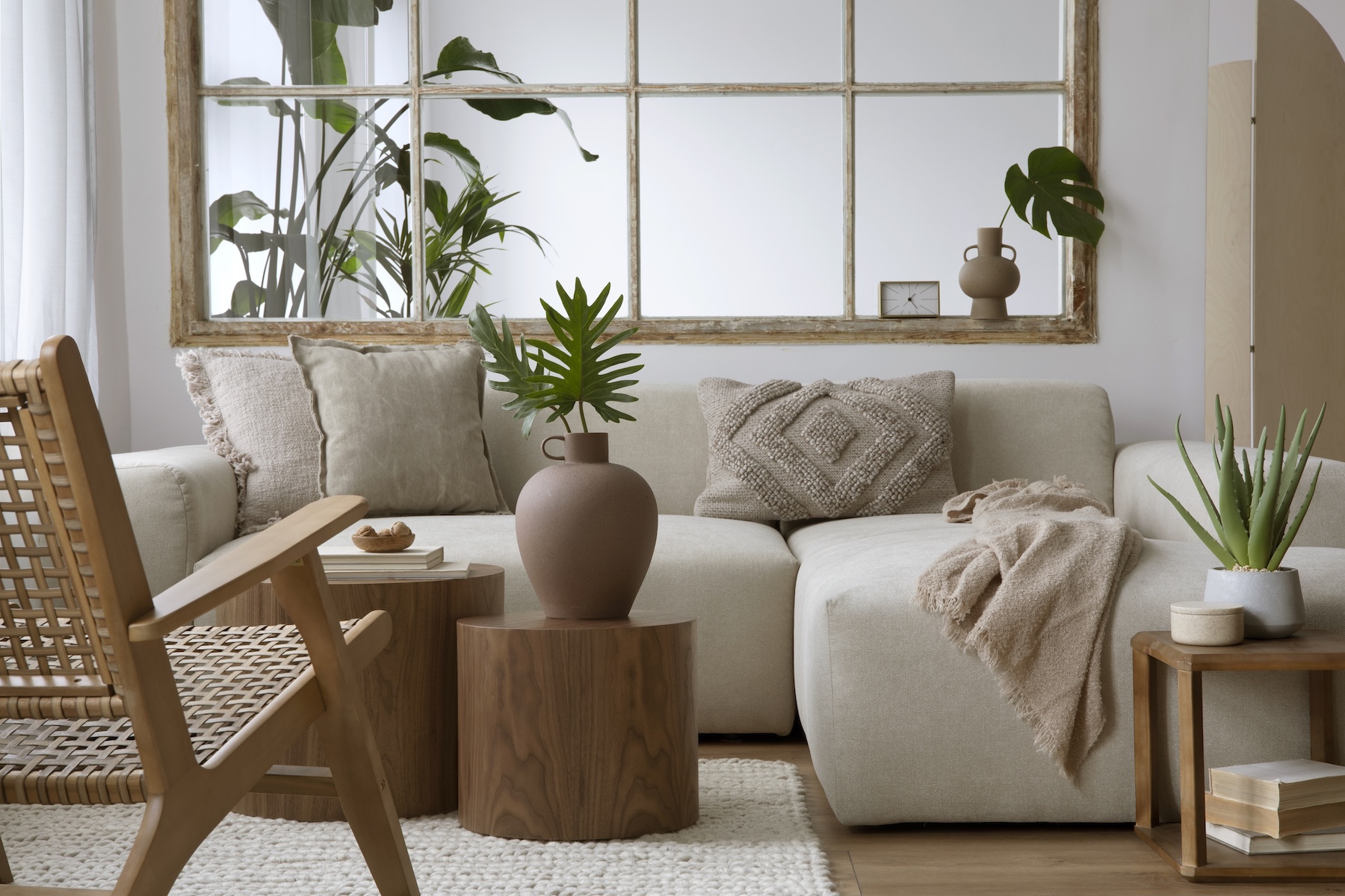 try a rustic Scandinavian living room